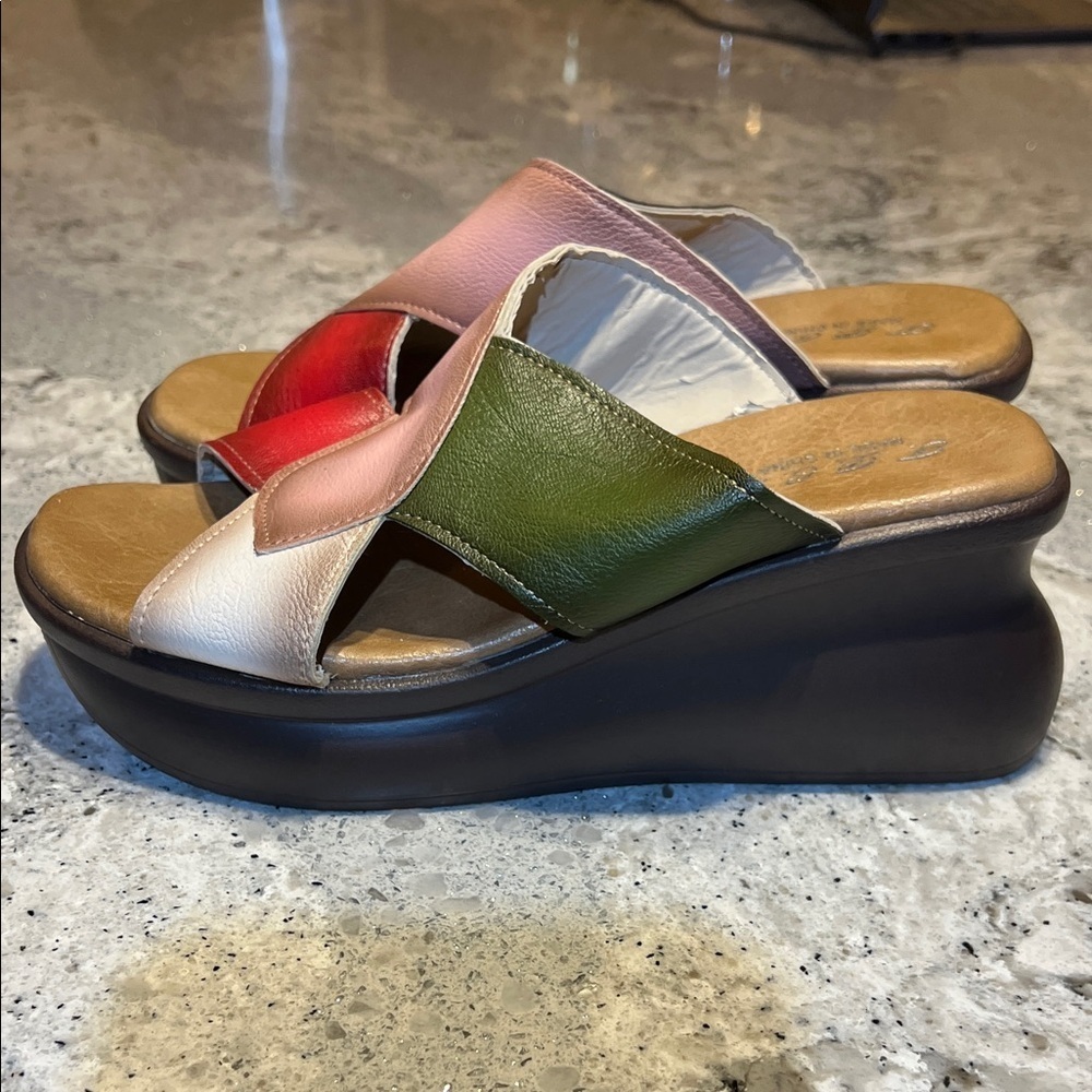 Colorful Women's Wedge Sandals Size 7.5 - Picture 4 of 12
